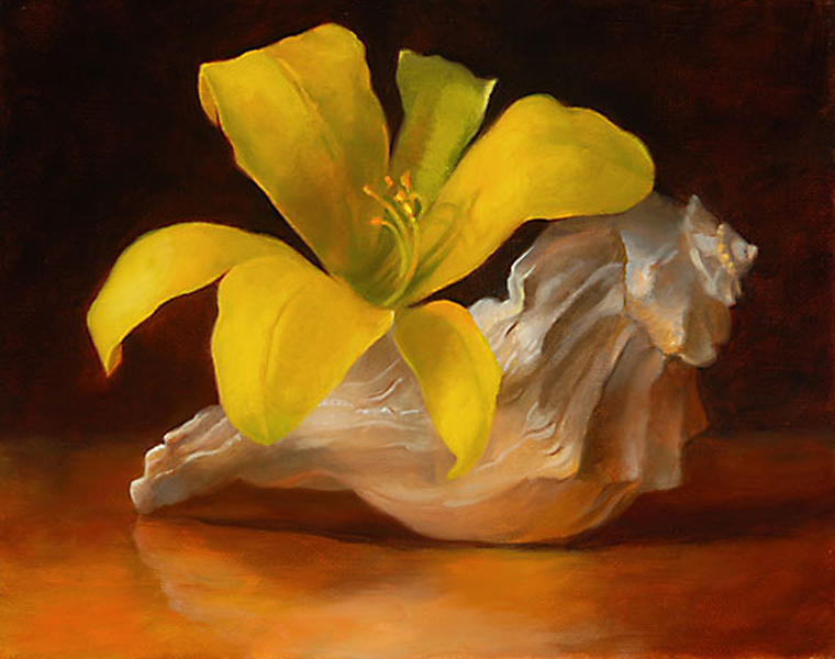 Yellow Lilly and Shell