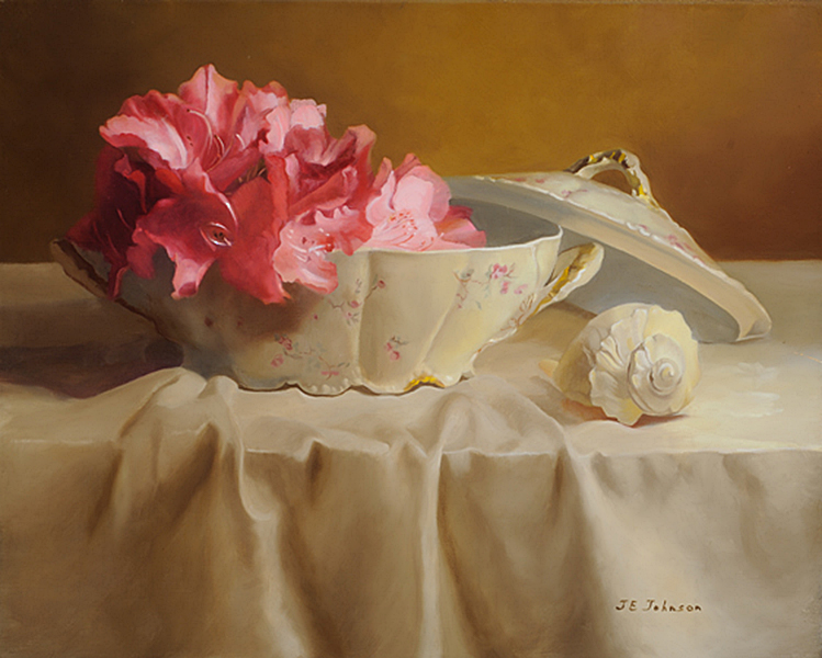 Rhododendrons ina Porcelain Bowl